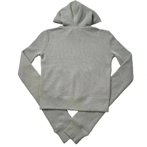 SKIMS Waffle Knit Zip Up Hoodie Talc XXS - Picture 3 of 12
